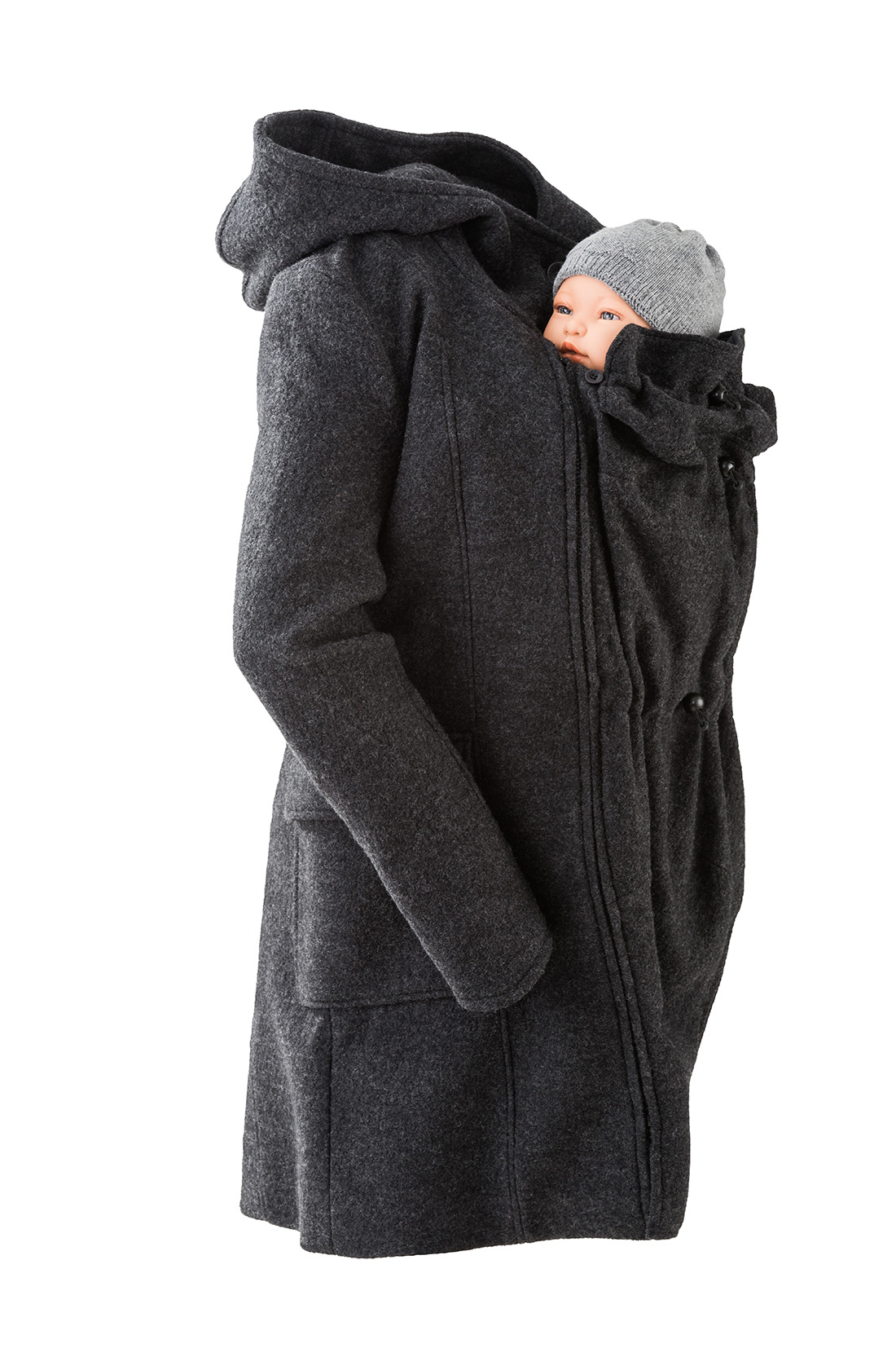 Mamallila Hooded draagjas antraciet mawaho.nl