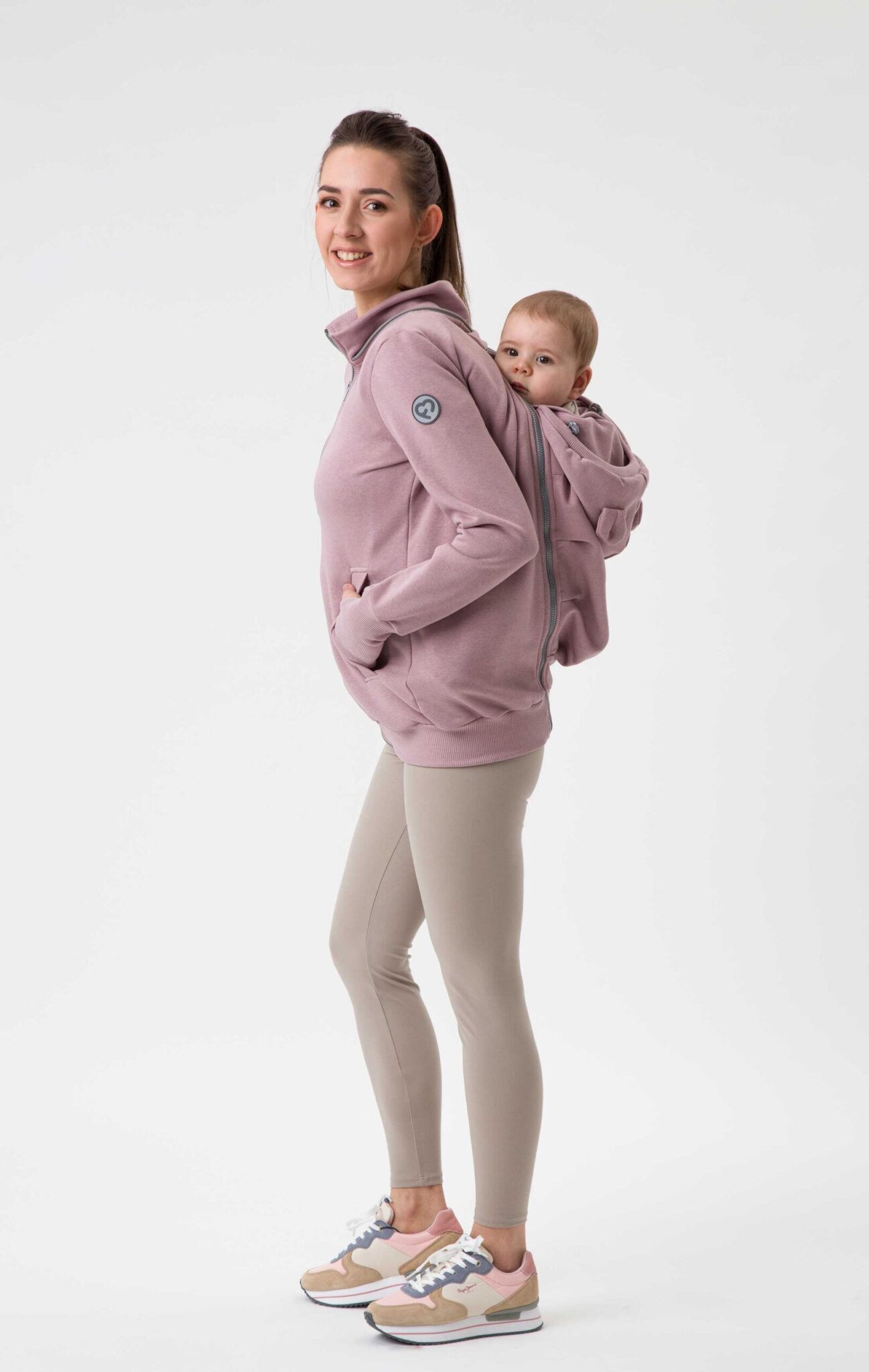 Fun2bemum Pola positie- en draagvest Dusty Pink
